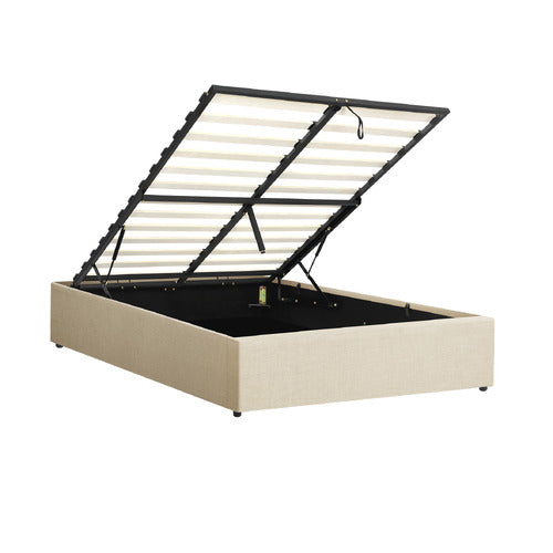 LIVING FUSION BEIGE ALDAN GAS LIFT STORAGE BED BASE