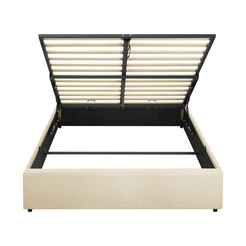 LIVING FUSION BEIGE ALDAN GAS LIFT STORAGE BED BASE