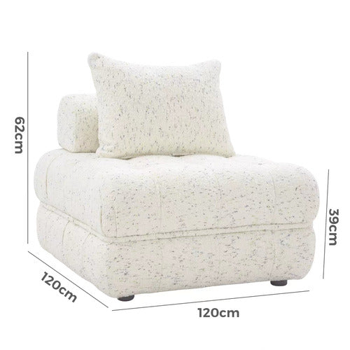 EVER DREAMING LIVING BEIGE ELLA 120CM WOOL-BLEND LOUNGE CHAIRS (SET OF 2)