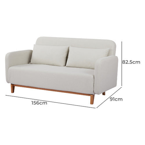 PALMGROVE LANE BEIGE LIAM 2 SEATER SOFA BED