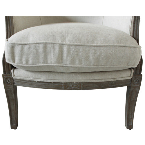 NATURALLY PROVINICIAL BEIGE PATRIZIA WINGBACK LINEN ARMCHAIR