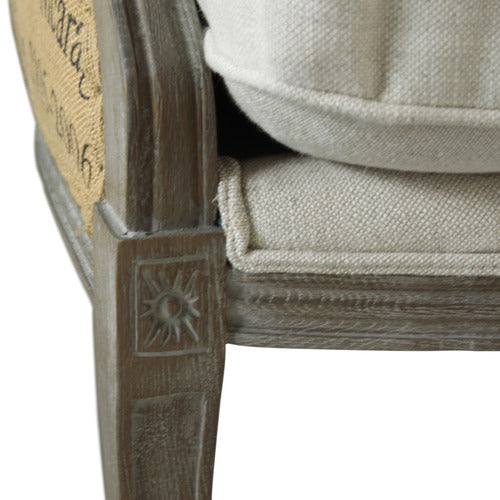 NATURALLY PROVINICIAL BEIGE PATRIZIA WINGBACK LINEN ARMCHAIR