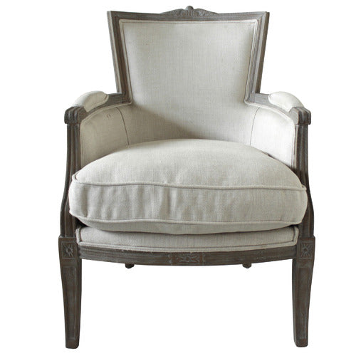 NATURALLY PROVINICIAL BEIGE PATRIZIA WINGBACK LINEN ARMCHAIR