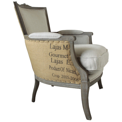 NATURALLY PROVINICIAL BEIGE PATRIZIA WINGBACK LINEN ARMCHAIR