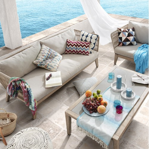LINEA FURNITURE BEIGE VELMA ROPE OUTDOOR ARMCHAIR