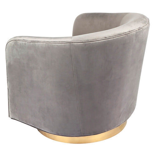 REXINGTON HOME BELVEDERE VELVET SWIVEL ARMCHAIR