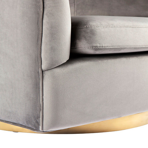 REXINGTON HOME BELVEDERE VELVET SWIVEL ARMCHAIR