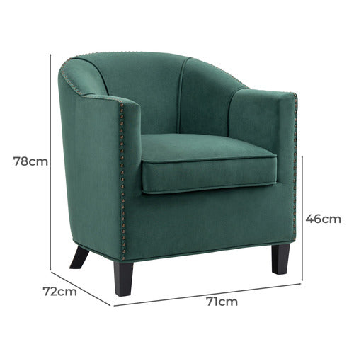 EVIE HOME BENNETT VELVET TUB CHAIR