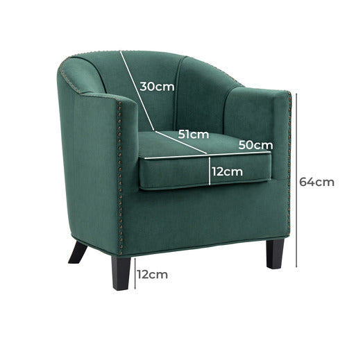 EVIE HOME BENNETT VELVET TUB CHAIR