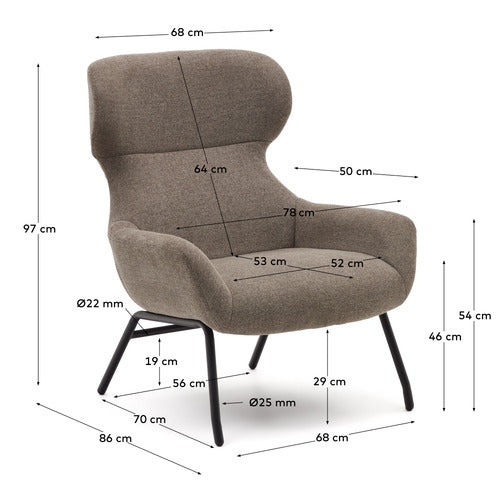 LINEA FURNITURE BETTINA CHENILLE ARMCHAIR