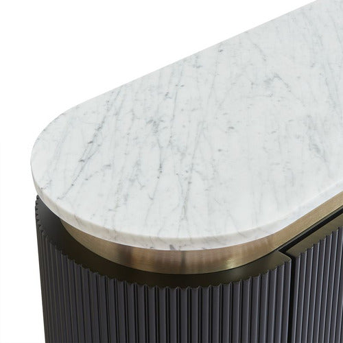 REXINGTON HOME BETTY CARRARA MARBLE BEDSIDE TABLE