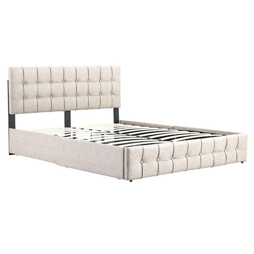 MIKASA FURNITURE BIRMINGHAM UPHOLSTERED PLATFORM BED WITH UNDERBED STORAGE
