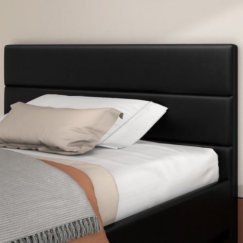 HOXTON ROOM BLACK ALPINE PU LEATHER GAS LIFT STORAGE BED WITH LED