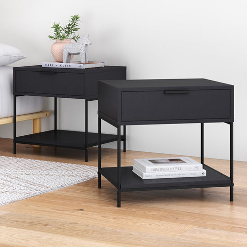 BLACK BAXTER BEDSIDE TABLE