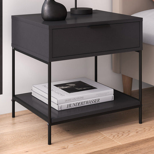 BLACK BAXTER BEDSIDE TABLE