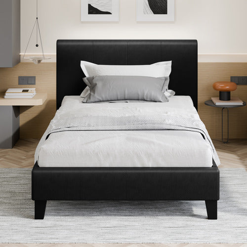 HOXTON ROOM BLACK KYLE FAUX LEATHER BED