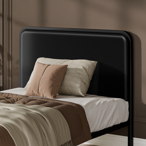 HOXTON ROOM BLACK STEPHAN FAUX LEATHER BED FRAME