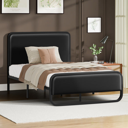 HOXTON ROOM BLACK STEPHAN FAUX LEATHER BED FRAME