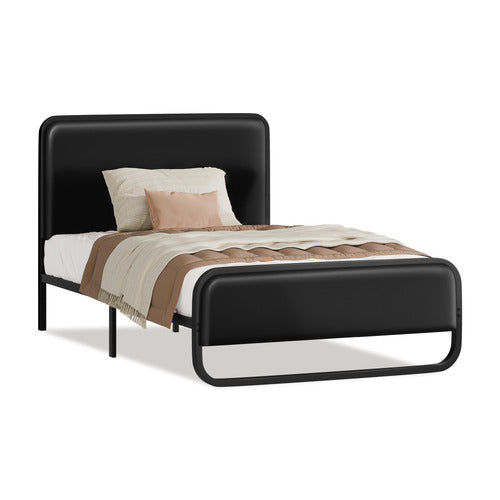 HOXTON ROOM BLACK STEPHAN FAUX LEATHER BED FRAME