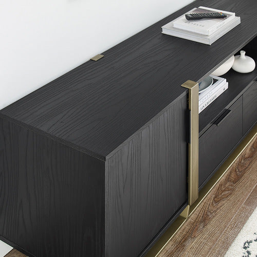MONUMENT FURNITURE BLACK & GOLD ATHENA TV UNIT