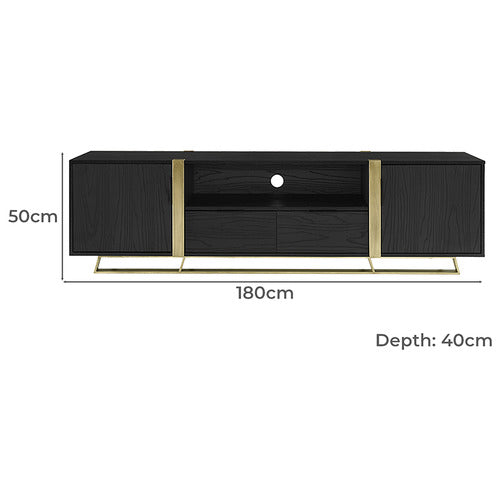 MONUMENT FURNITURE BLACK & GOLD ATHENA TV UNIT
