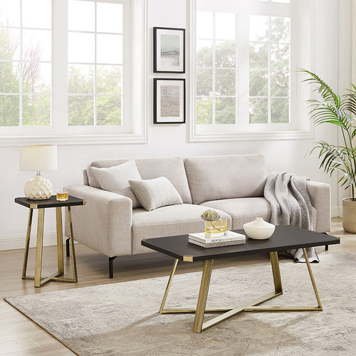 MONUMENT FURNITURE BLACK & GOLD ATHENA COFFEE TABLE