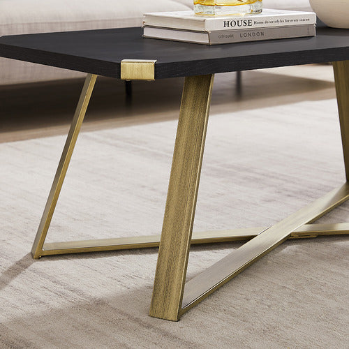 MONUMENT FURNITURE BLACK & GOLD ATHENA COFFEE TABLE