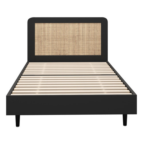LIVING FUSION BLACK DAHLIA RATTAN BED FRAME