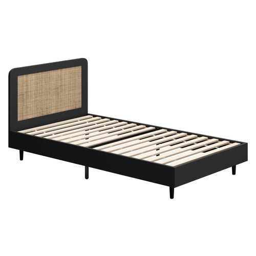 LIVING FUSION BLACK DAHLIA RATTAN BED FRAME