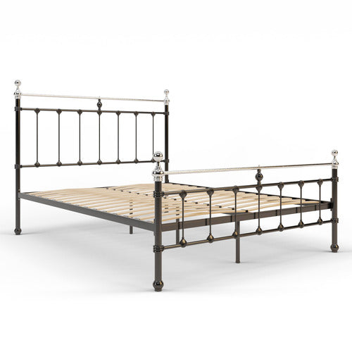 RAWSON & CO BLACK & CHROME ELIZABETH STEEL BED