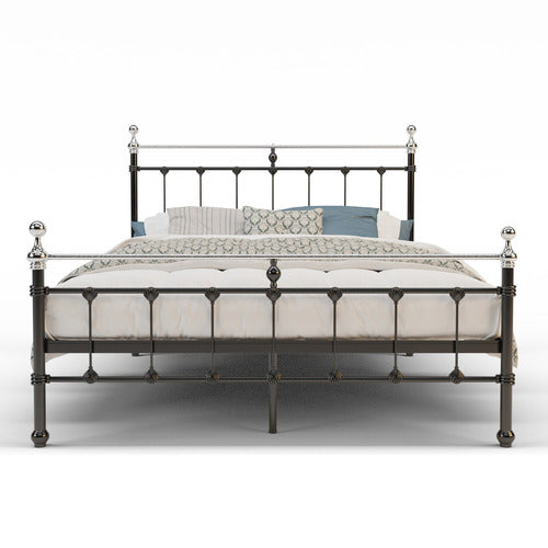 RAWSON & CO BLACK & CHROME ELIZABETH STEEL BED