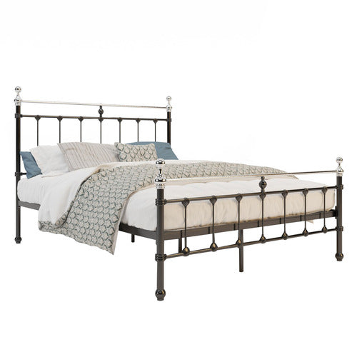 RAWSON & CO BLACK & CHROME ELIZABETH STEEL BED