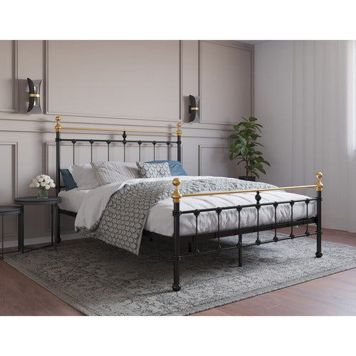 RAWSON & CO BLACK & GOLD ELIZABETH STEEL BED