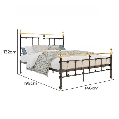 RAWSON & CO BLACK & GOLD ELIZABETH STEEL BED