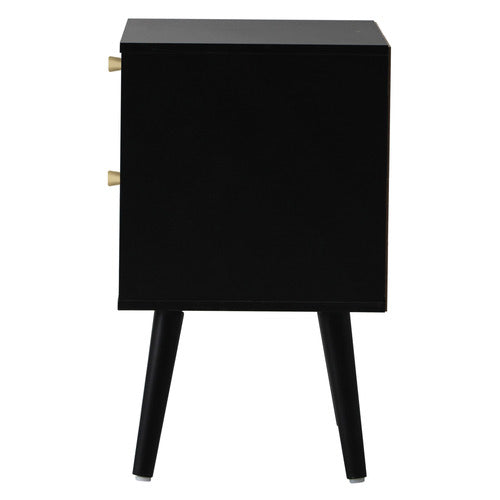 LIVING FUSION BLACK ASHER BEDSIDE TABLE