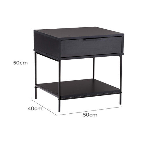 BLACK BAXTER BEDSIDE TABLES (SET OF 2)