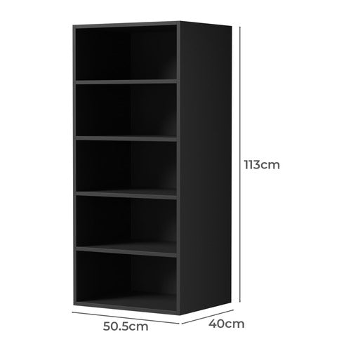 LIVING FUSION BLACK CASSANDRA 5 SHELF WARDROBE