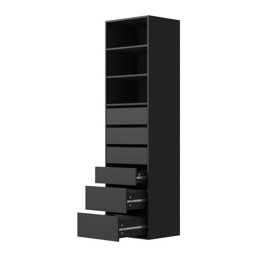 LIVING FUSION BLACK CASSANDRA 6 DRAWER 3 SHELF WARDROBE