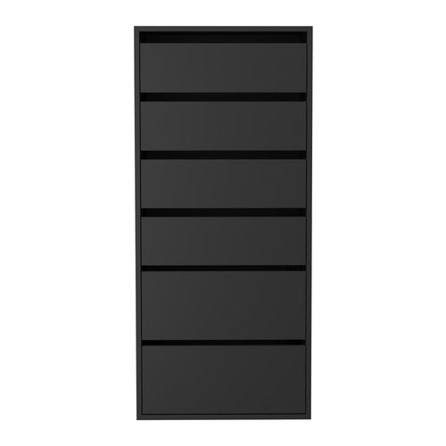 LIVING FUSION BLACK CASSANDRA 6 DRAWER WARDROBE