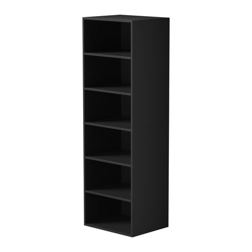 LIVING FUSION BLACK CASSANDRA 6 SHELF WARDROBE