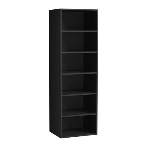 LIVING FUSION BLACK CASSANDRA 6 SHELF WARDROBE