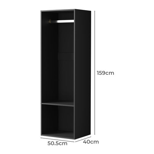 LIVING FUSION BLACK CASSANDRA OPEN WARDROBE