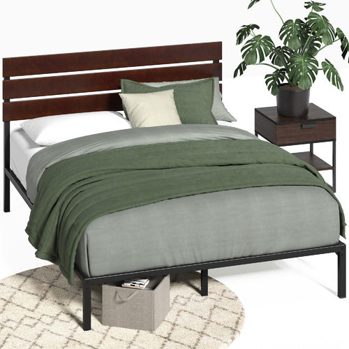 STUDIO HOME BLACK CIRIA METAL & BAMBOO BED