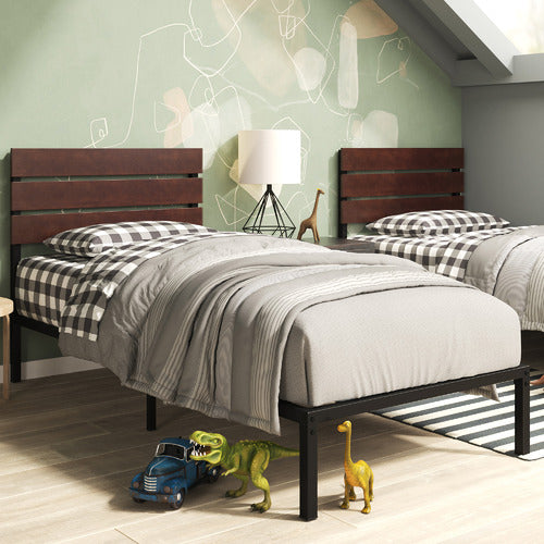 STUDIO HOME BLACK CIRIA METAL & BAMBOO BED