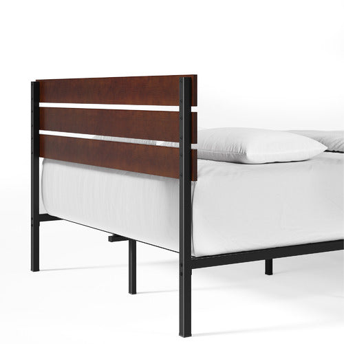 STUDIO HOME BLACK CIRIA METAL & BAMBOO BED