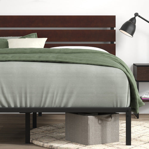 STUDIO HOME BLACK CIRIA METAL & BAMBOO BED