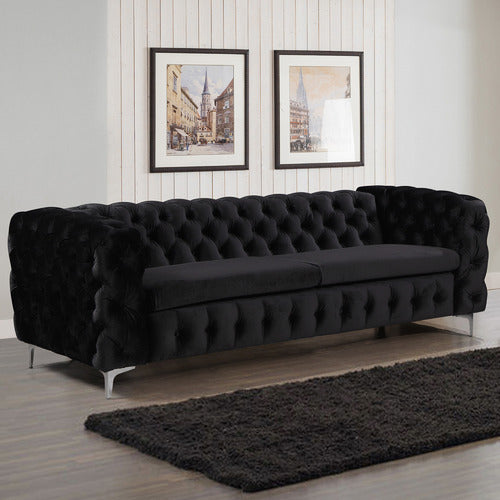 SOUTHERN STYLERS EDDARD 3 SEATER VELVET SOFA