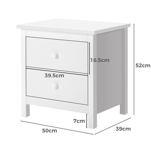 HOXTON ROOM GEOFFREY 2 DRAWER BEDSIDE TABLE