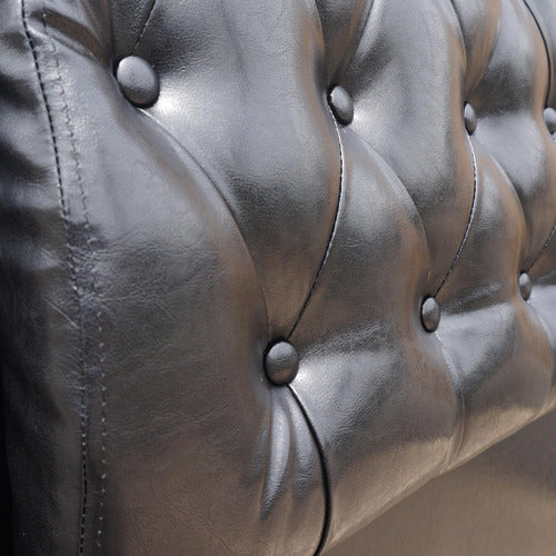 MIKASA FURNITURE BLACK MADRON FAUX LEATHER BED