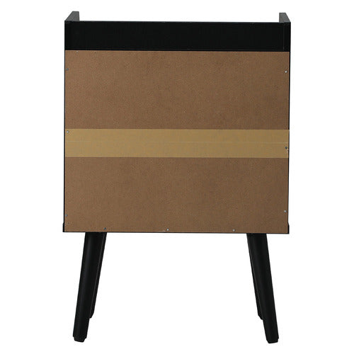 LIVING FUSION BLACK REO BEDSIDE TABLE